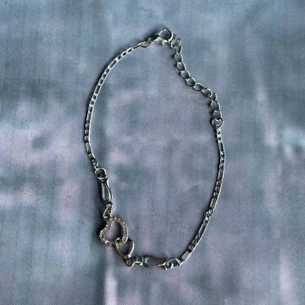 Silver Heart Ankle Bracelet